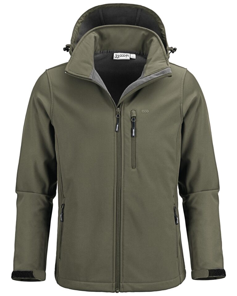 33,000ft men's hooded fleece-lined waterproof softshell jacket