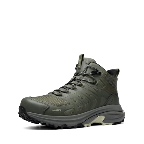 Green hiking boots